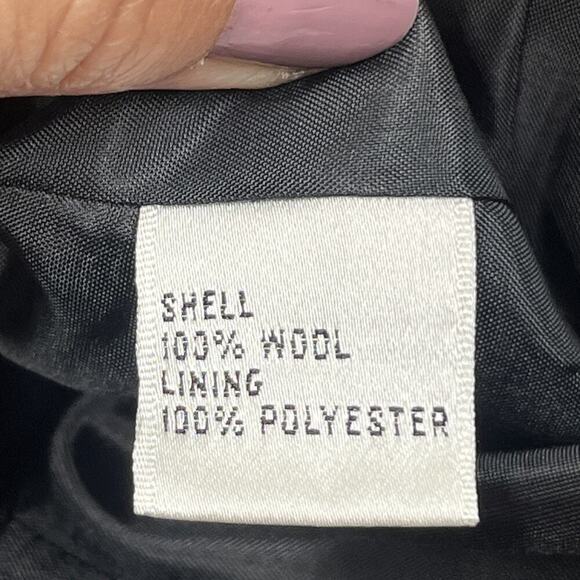 Vtg Talbots Women’s Blazer Sz 14P Black Wool Jacket Career Work Professional - Picture 6 of 10